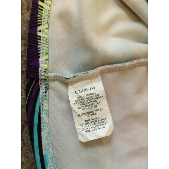 Girls Printed Swim Top 1 Piece Size Large 10-12 Multi-Color - Picture 7 of 7